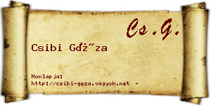 Csibi Géza névjegykártya