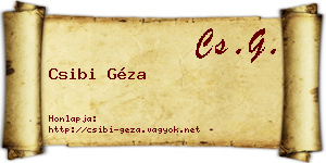 Csibi Géza névjegykártya