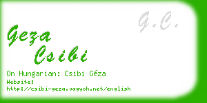 geza csibi business card